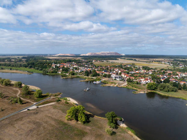 istock Landscape on the Elbe in Germany | Ferry on the Elbe 2157949570