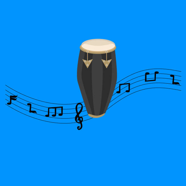 conga with musical note - cumbia stock-grafiken, -clipart, -cartoons und -symbole