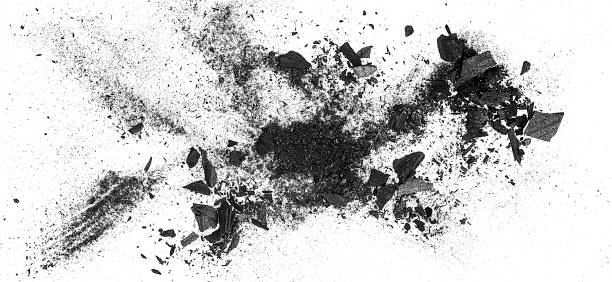 istock Black charcoal dust with fragments isolated on a white background, view from above. 2157955151