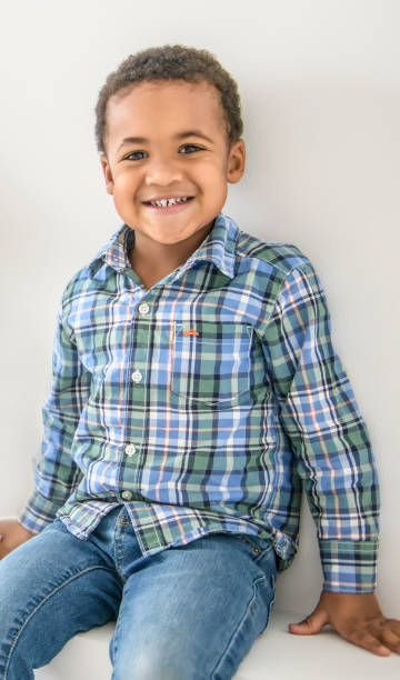 istock Cute happy 3 year old American boy smiling for the camera 2157955482