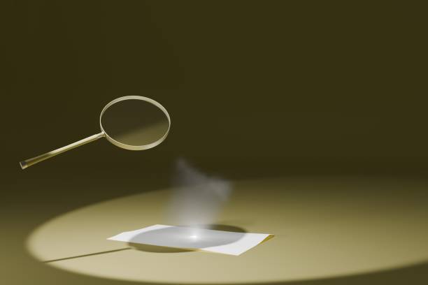 Magnifying glass over financial chart with warm tone lighting – Market trend analysis concept