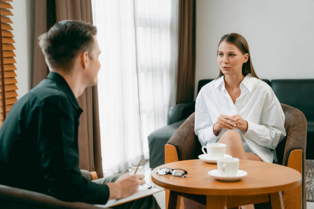 istock Psychological consultation gaining improvement on mental problem. Unveiling 2157960902