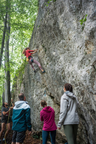 istock Rock Climbing Enthusiasts Engage in Mountain Ascent 2157963720