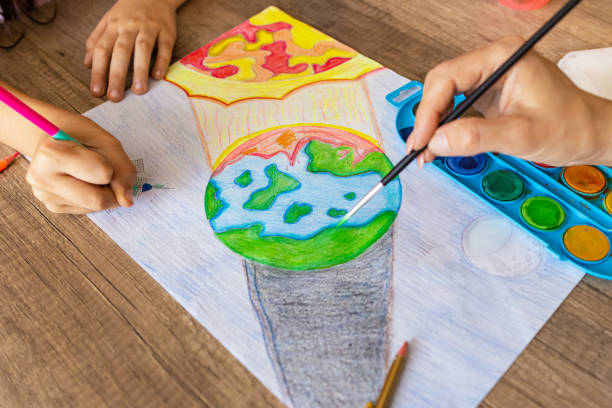 istock Children's drawing of planet Earth  2025 2157964307
