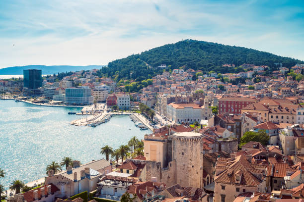 istock Aerial panoramic view of picturesque Split in Croatia 2157967624