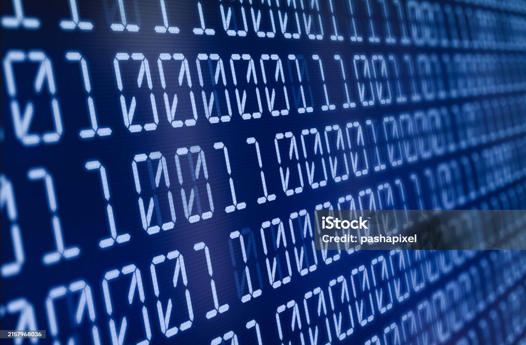 Blue Binary Code Background Digital And Secure Data Concept Abstract ...