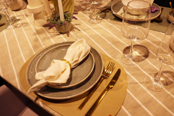 istock set of ceramic dishes for festive table setting 2157970790