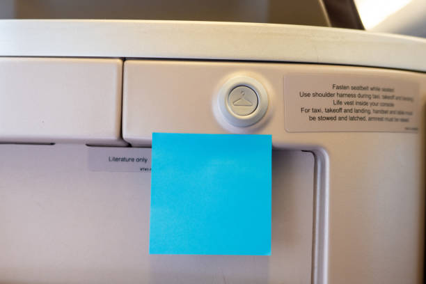 istock Blank adhesive paper on airplane jacket hanger 2157973689