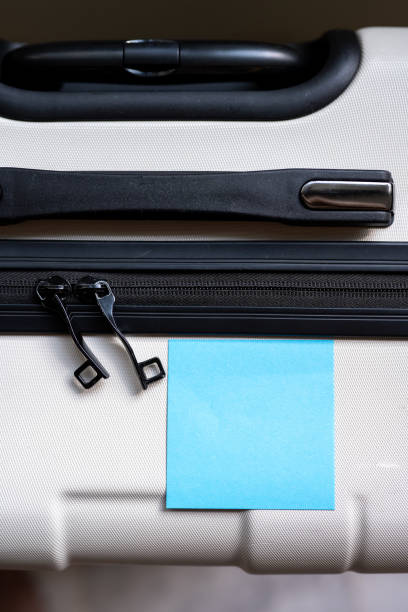 istock Blank adhesive paper on a luggage bag 2157973766