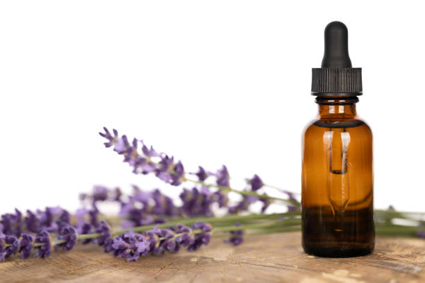 istock Lavender Extract Bottle with Flowers and Copy Space 2157974620
