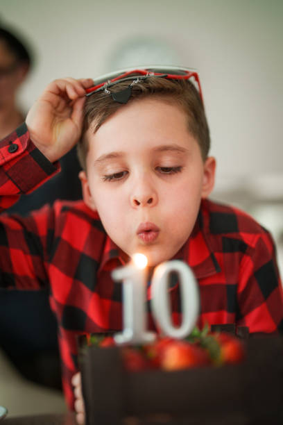 10th year birthday party of a boy at home.