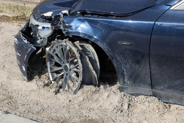 istock Front View of Damaged Car 2157975940