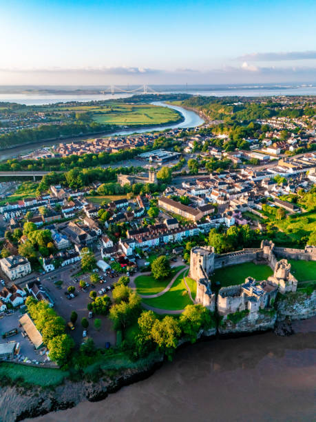 istock Drone view of Chepstow at morning, Wales, UK 2157976005