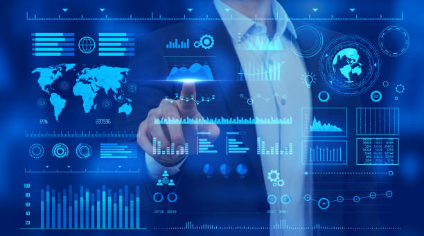 istock Business graph chart and big data dashboard with analysis and statistics, businessman people. 2157979829