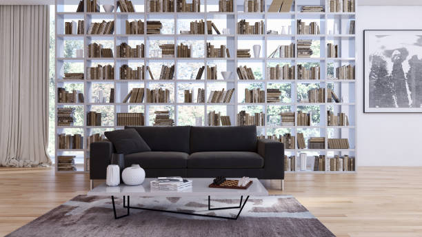 istock Large luxury modern bright interiors Living room mockup illustration 3D rendering image 2157982337