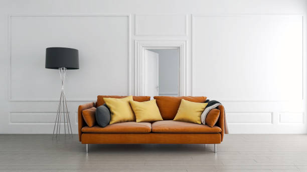 istock Large luxury modern bright interiors Living room mockup illustration 3D rendering image 2157982557