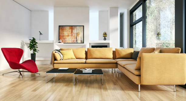 istock Large luxury modern bright interiors Living room mockup illustration 3D rendering image 2157982584