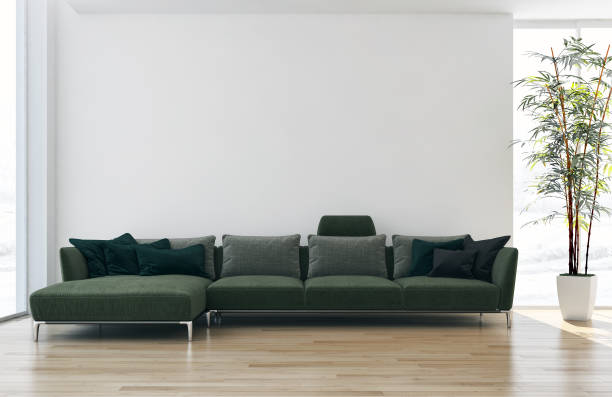 istock Large luxury modern bright interiors Living room mockup illustration 3D rendering image 2157982974