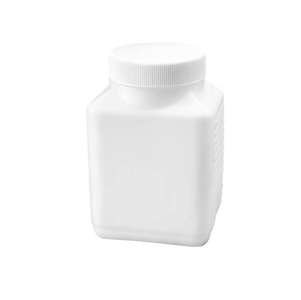 istock Medicine bottle with blank label on white background, 3d illustration, 3d rendering 2157984127
