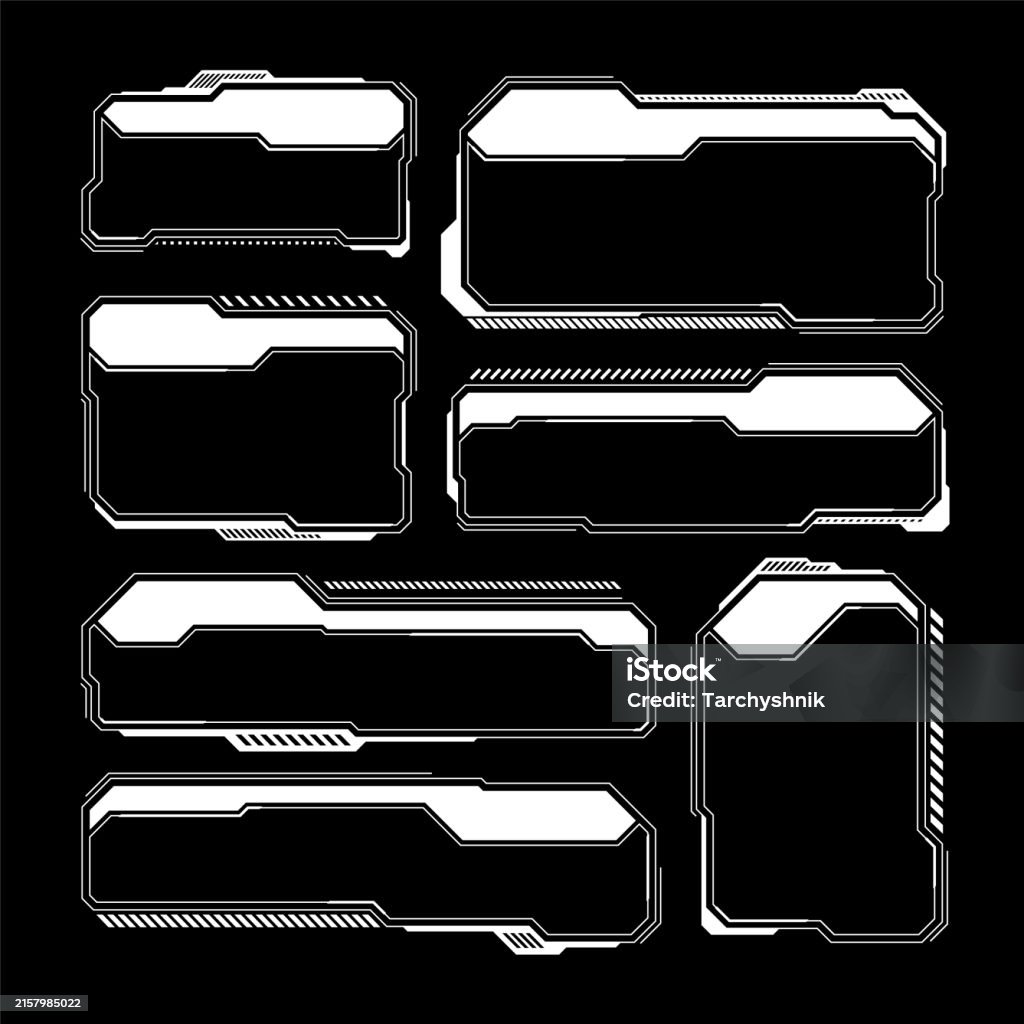 White Futuristic Hud Ui Elements Scifi User Interface Text Boxes ...