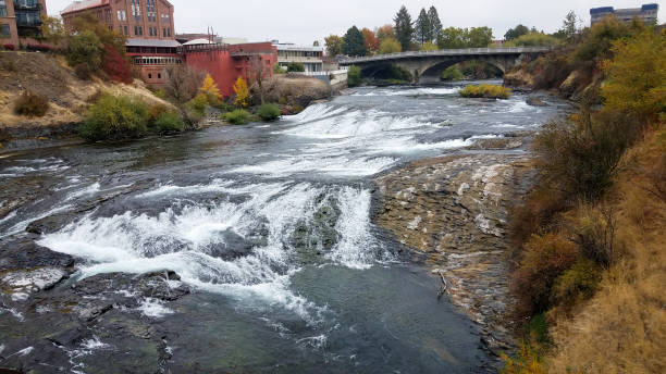 istock Waterfall in downtown Spokane on an overcast autumn day 2157988888