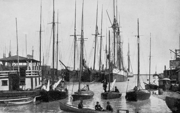 istock Antique photograph of Chicago: Harbor 2157989186