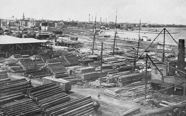 Antique photograph of Chicago: Docks