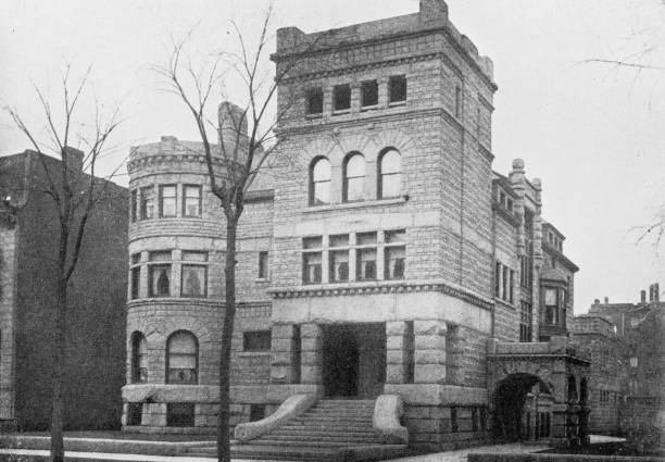 istock Antique photograph of Chicago: Stone house 2157989381