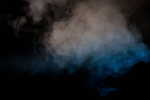 istock Blue and yellow steam on a black background. 2157992456