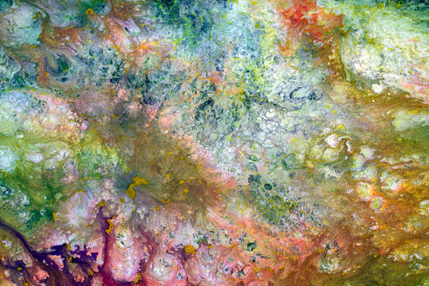 istock Watery marbled texture illustration with organic and multi-colored cell look 2158004082