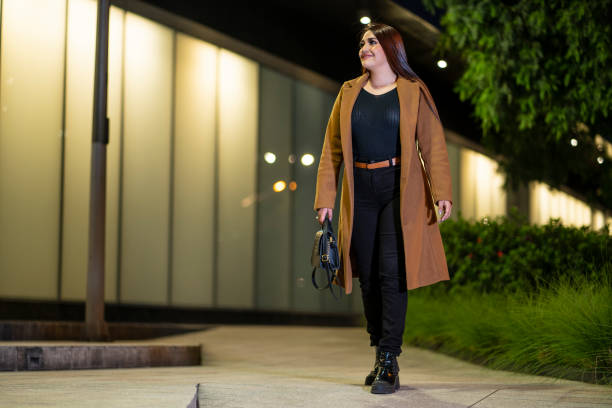 business woman leaving the office, walking when leaving a business meeting