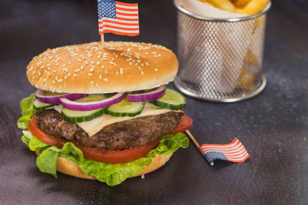 istock Burger for 4th of July Celebration 2158005588