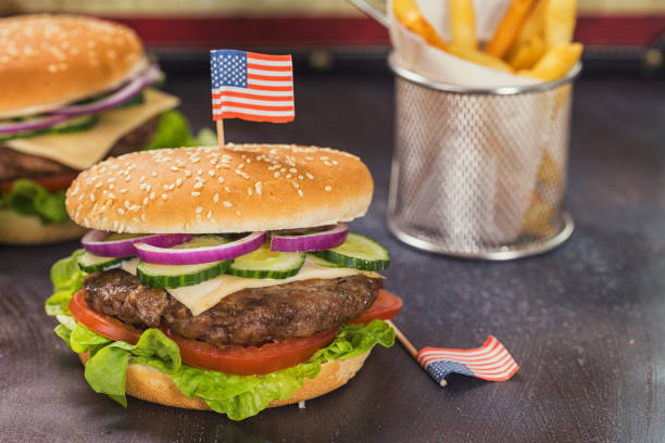 istock Burger for 4th of July Celebration 2158005594