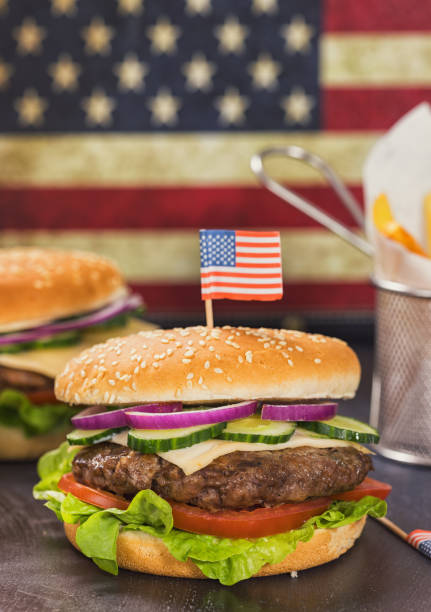 istock Burger for 4th of July Celebration 2158005596