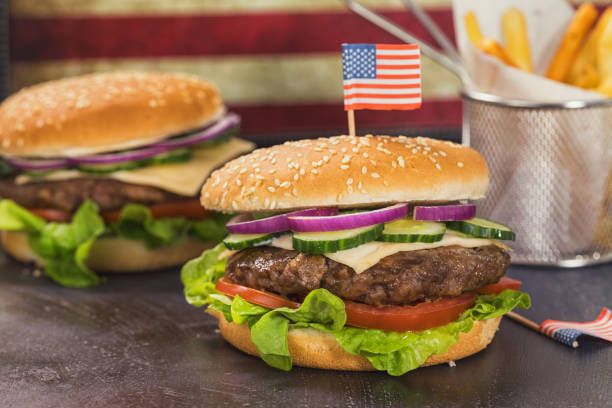 istock Burger for 4th of July Celebration 2158005600