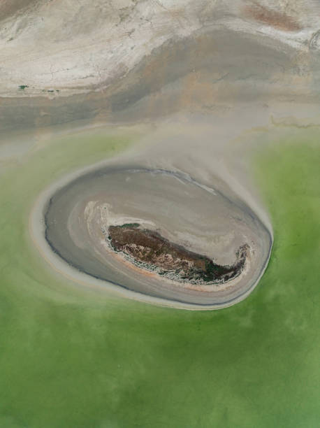 istock Island at the middle of a lake 2158010847