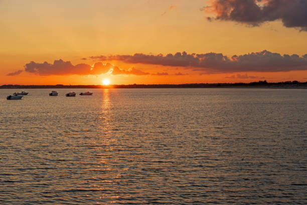 Brittany, France, June 2024: Dramatic Sunset Sky at Pointe de Mousterlin in Finistère Sud