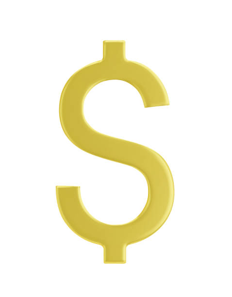 istock Dollar 3d. Golden sign of dollar. Gold Russian dollar, currency. Isolated, vector 2158014956