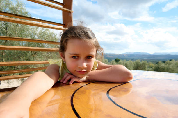 Sad and lonely little girl