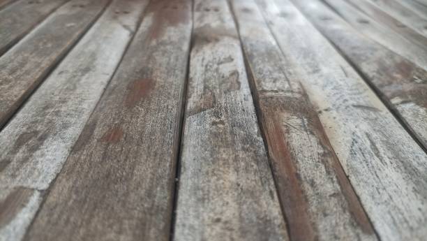 Wooden perspective background. Old wooden texture background