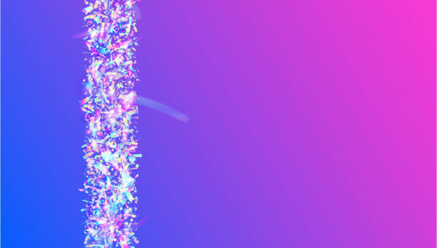 istock Hologram Sparkle. Blue Happy Confetti. Disco Birthday Illustration. Digital Ribbon. Modern Banner. Laser Texture. Festive Burst. Rainbow Background. Pink Hologram Sparkle 2158026262
