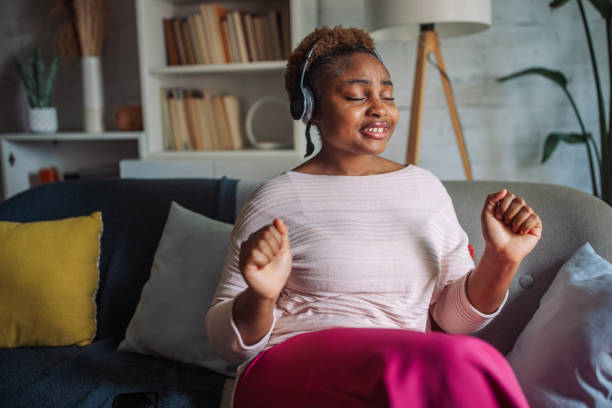 istock Unwinding at Home with Music 2158029029