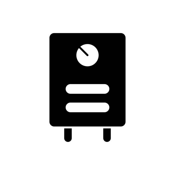 Water Heater icon vector design templates simple and modern concept Water Heater icon vector design templates isolated on white background bathroom geyser stock illustrations