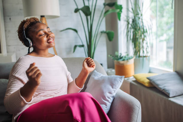 istock Unwinding at Home with Music 2158030032