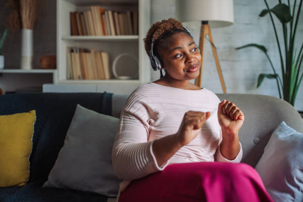 istock Unwinding at Home with Music 2158031298