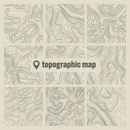 Topographic Screen Topographic Map With Contour Lines Geographic Terrain Grid Relief ...