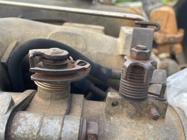 istock old rusty metal pipe on the car 2158033078