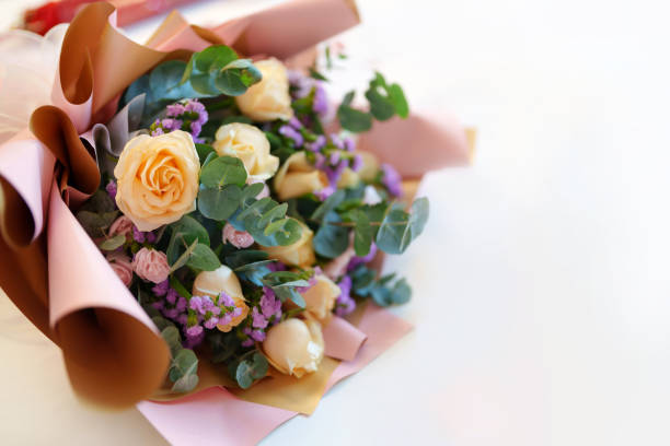 istock A beautiful bouquet of flowers on white background 2158036705