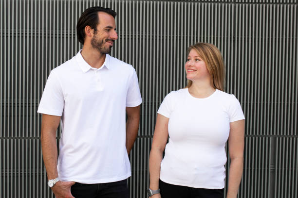 istock Basic white tops men and womens fashion apparel 2158039129