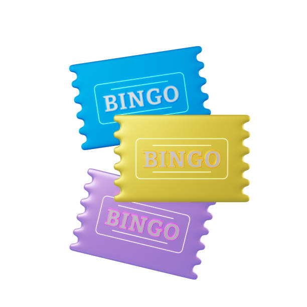 3d rendering icon of lottery ticket and lottery scratchers